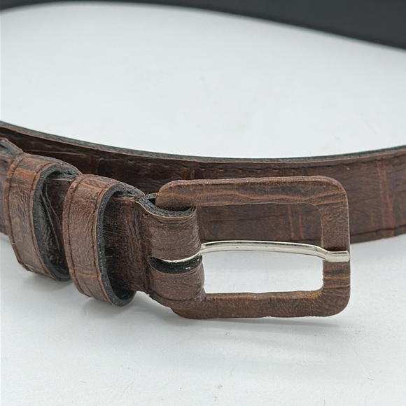 Brown crocodile print belt - Picture 2 of 5